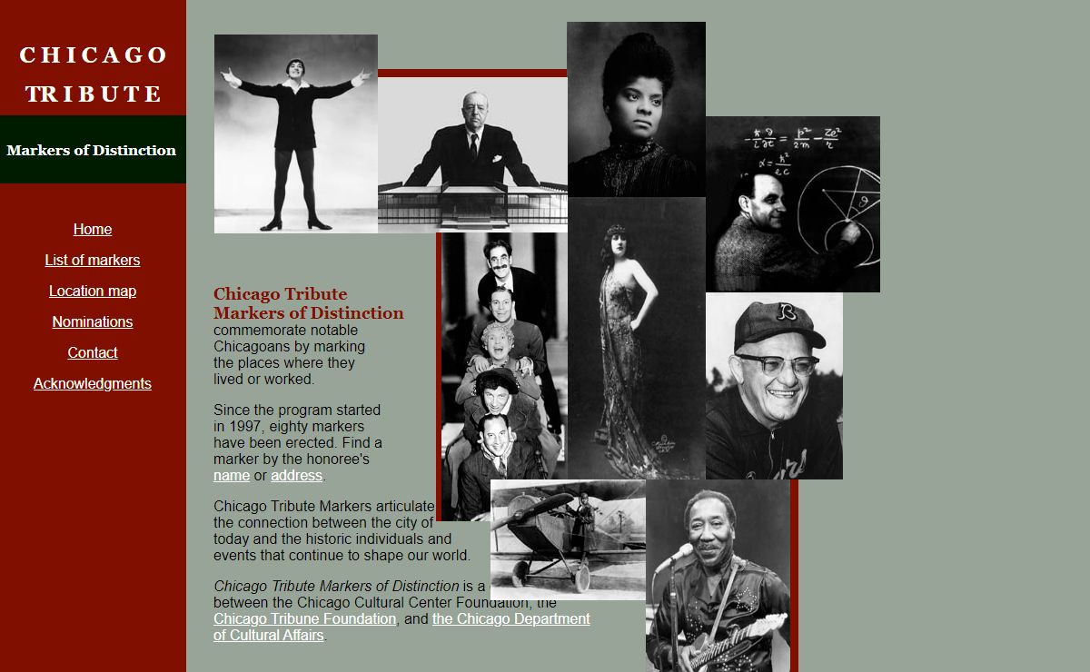 Chicago Tribute Markers of Distinction