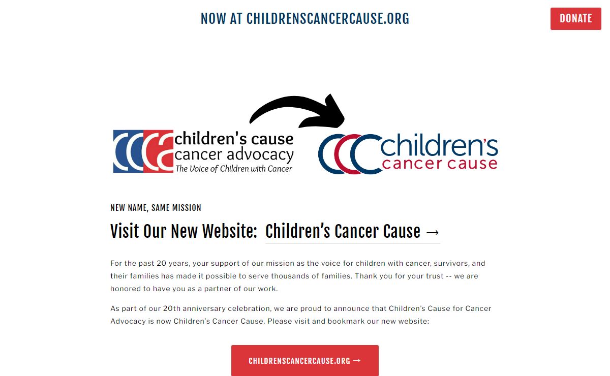 Now at childrenscancercause.org
