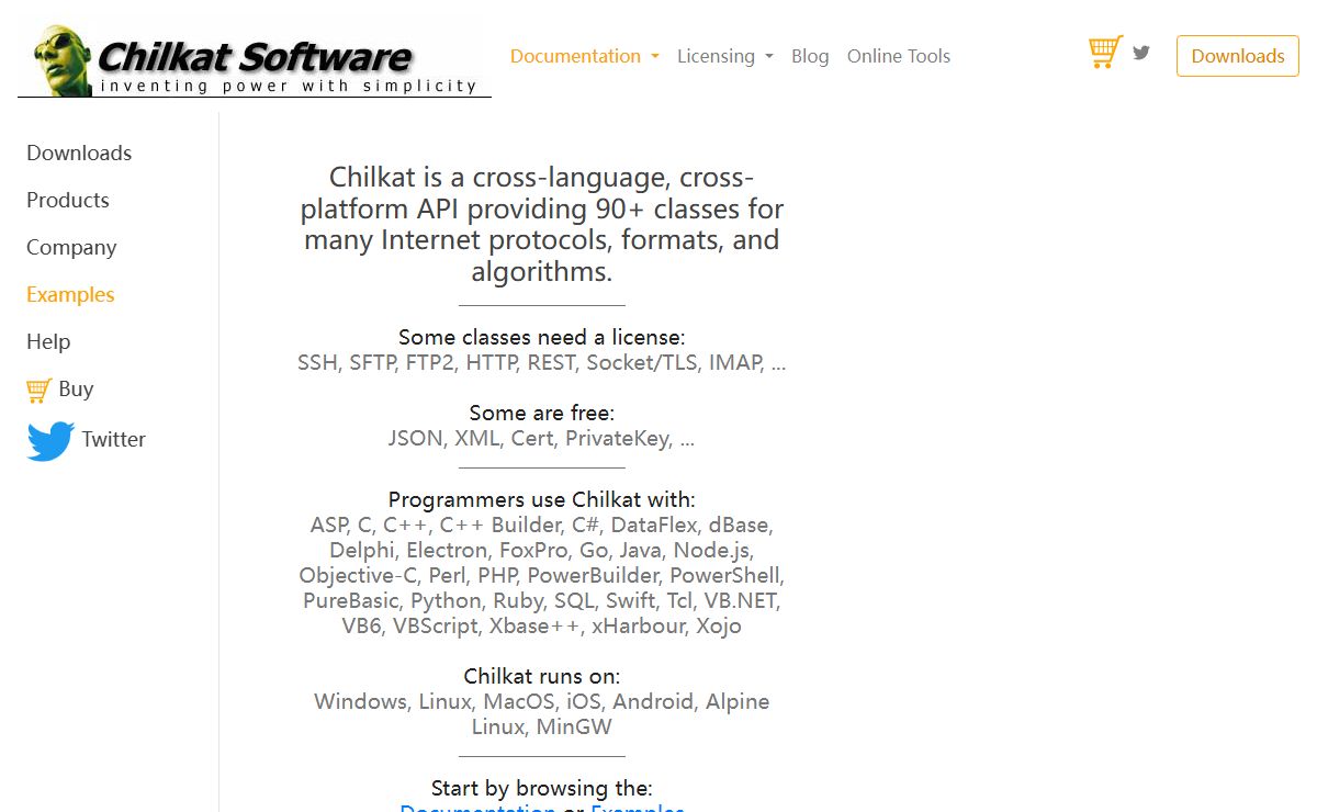 Chilkat API, SDK, Components, Libs for Windows, MacOS, Linux, iOS, Android, and more.