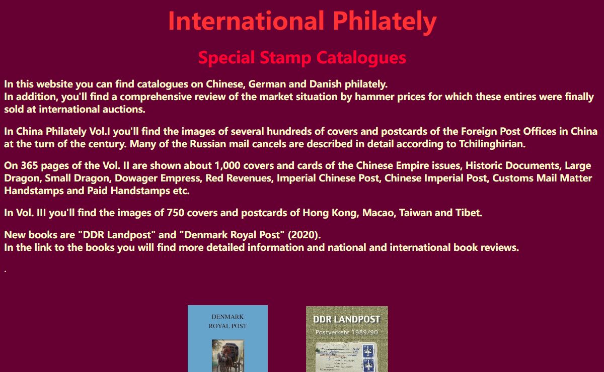 INTERNATIONAL PHILATELY - Special stamp catalogues