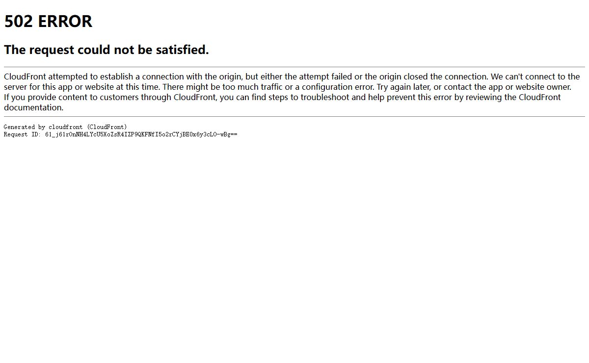 ERROR: The request could not be satisfied