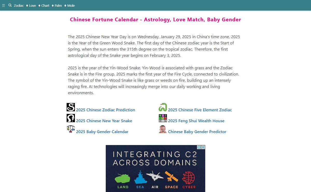 2025 Chinese Zodiac Snake, Baby Gender Calendar, Love Compatibility Match