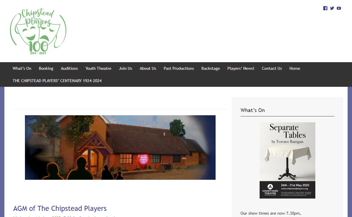 Chipstead Players Theatre Group – Drama & comedy at the Courtyard Theatre, Chipstead, Surrey