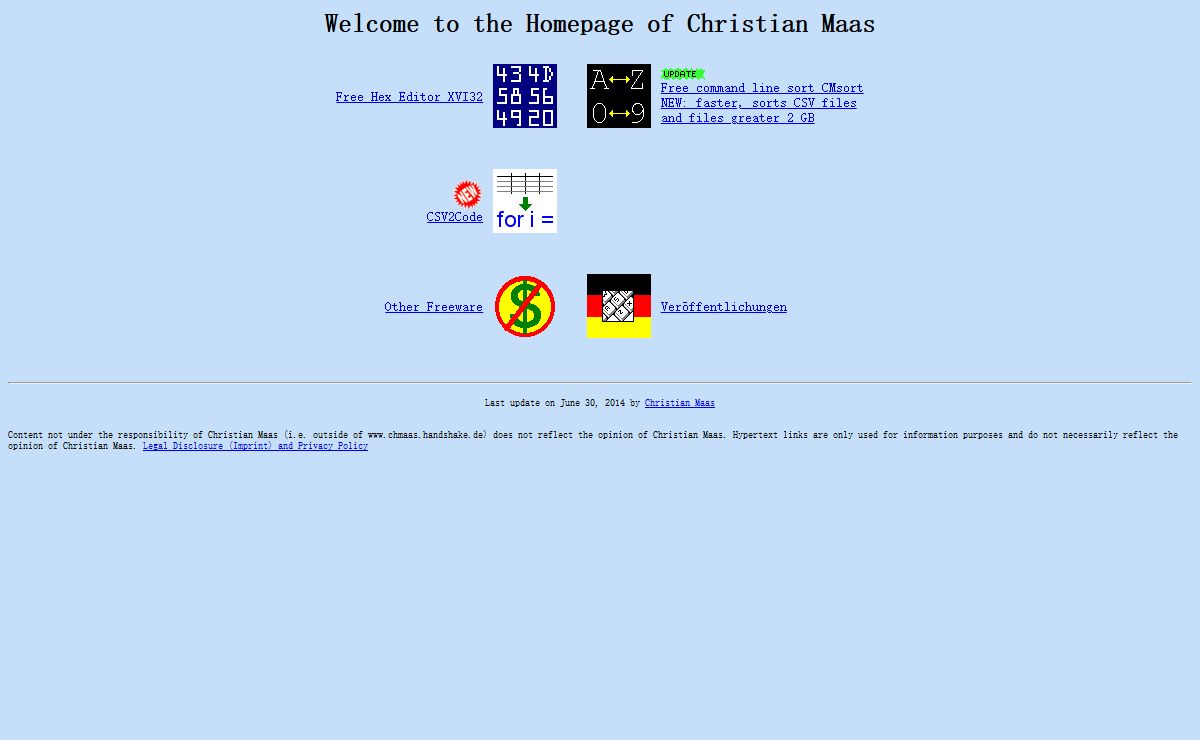 Homepage of Christian Maas