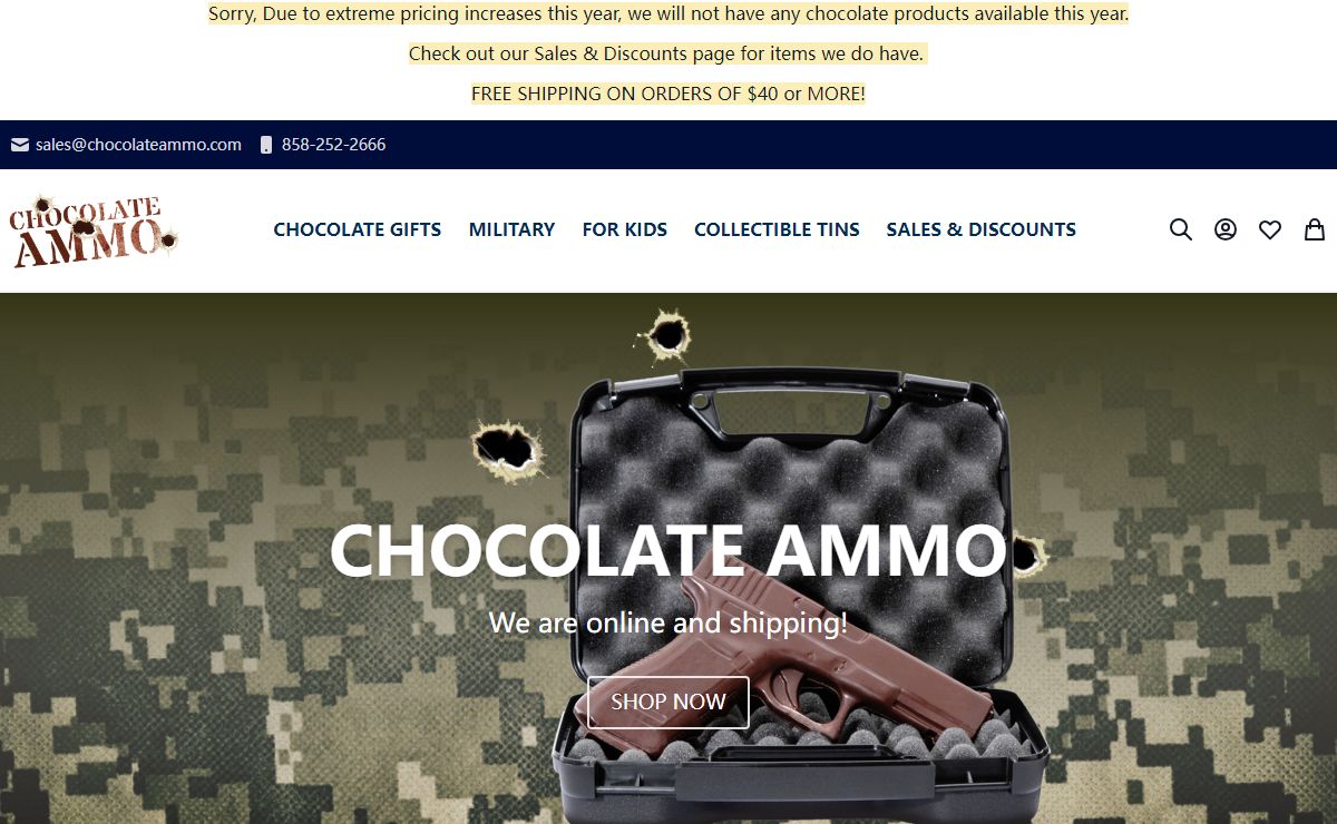 Receive FREE SHIPPING when you order 3 or more tins or a gun and any 2 tins.