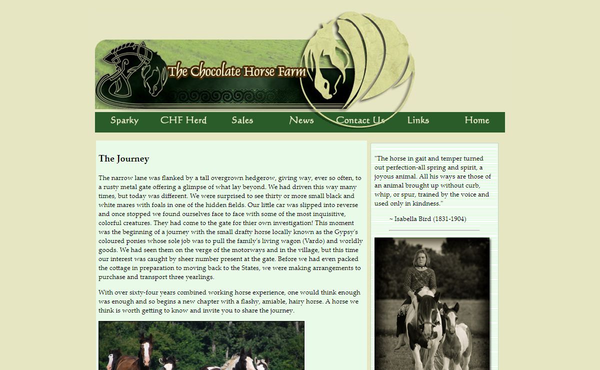 Chocolate Horse Farm - Imported Gypsy Vanners in Mt. Vernon, Missouri