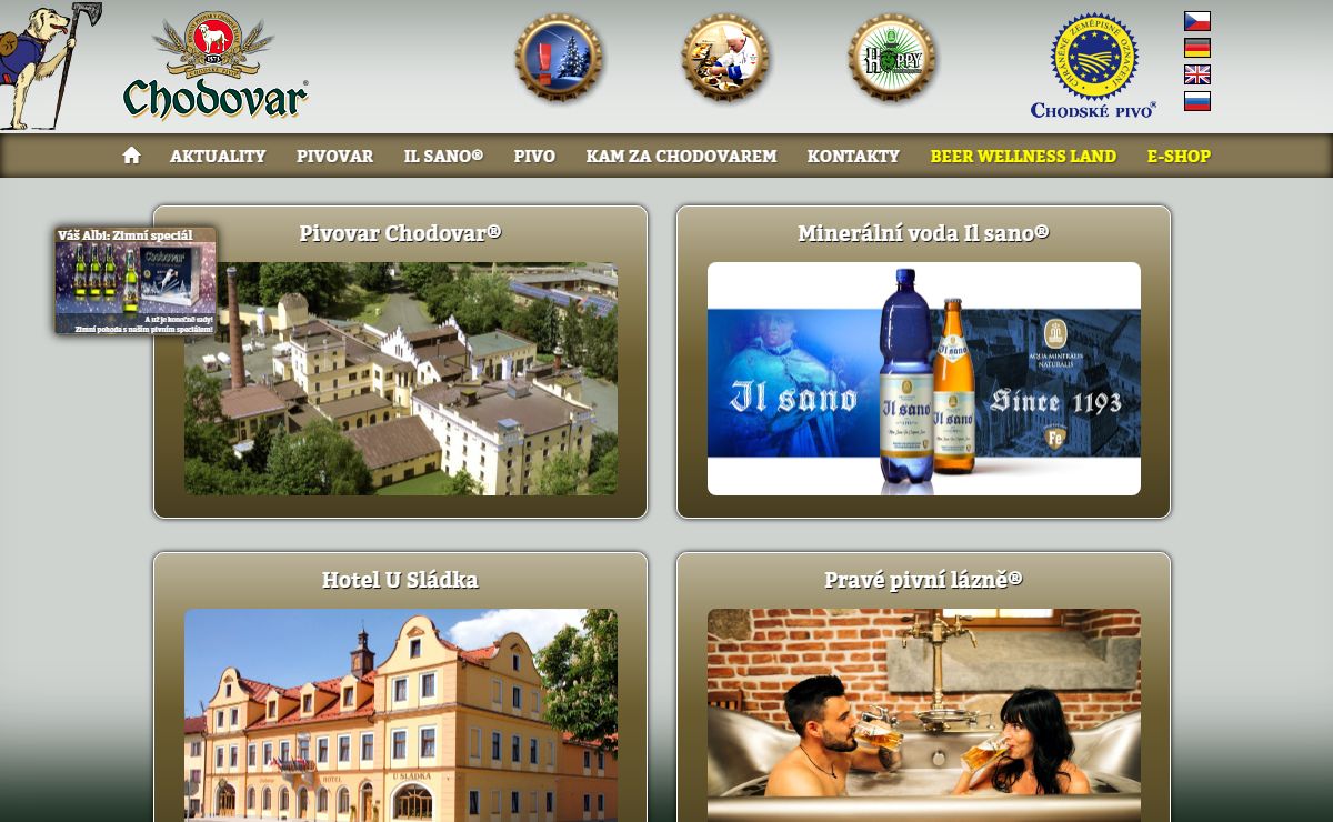 :: Home :: [Chodské pivo, wellness, PRAVÉ PIVNÍ LÁZNĚ, konferenční služby, firemní akce, školení - CHODOVAR]
