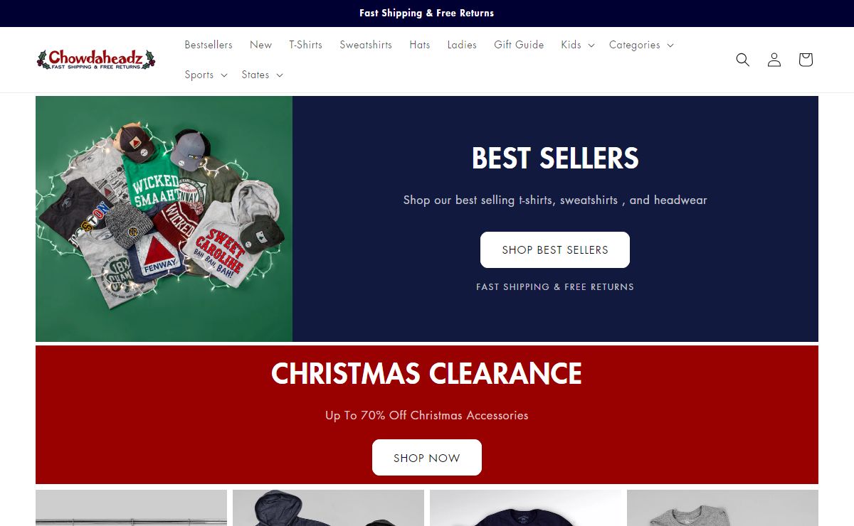 Chowdaheadz - Boston New England T-Shirts, Sweatshirts Hats Gifts Etc