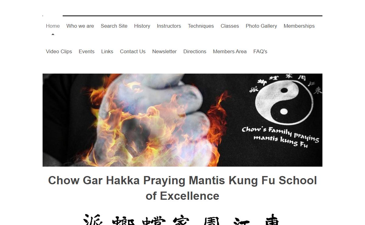 Chow Gar Hakka Southern Praying Mantis Kung Fu School of Excellence - Home