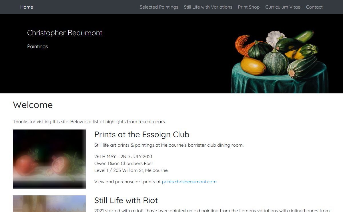 Welcome - Christopher Beaumont