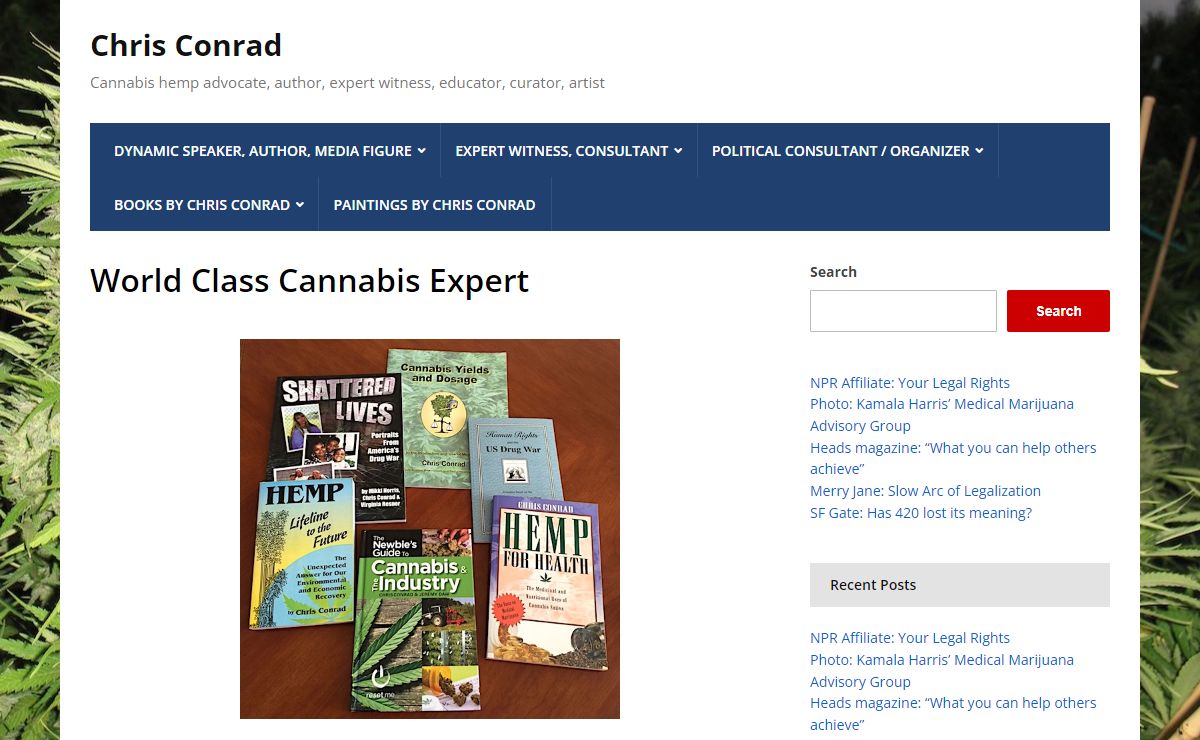 Chris Conrad – Cannabis hemp advocate, author, expert witness, educator, curator, artist