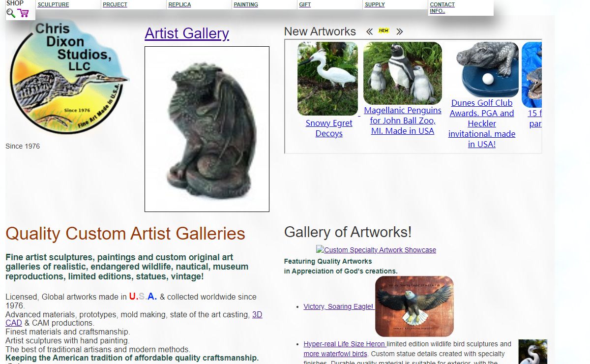 Art USA for sale Realistic Wildlife, Sculptures, monumental Statues,Custom Art,Paintings,Replicas