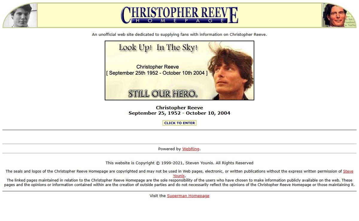 Christopher Reeve Homepage