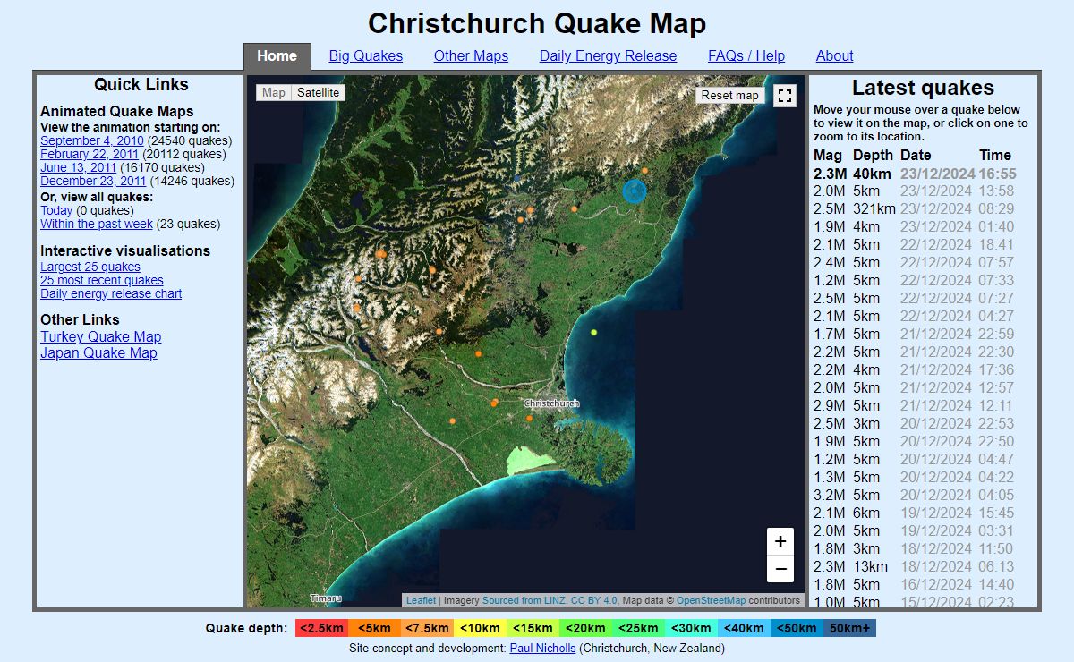 Christchurch Quake Map