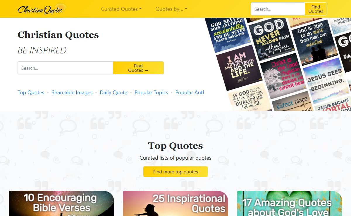 ChristianQuotes.info | A compilation of Christian Quotes and popular Bible verses