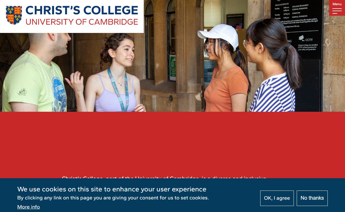 Homepage | Christs College Cambridge