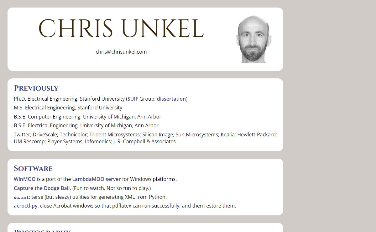 Chris Unkel's Home Page