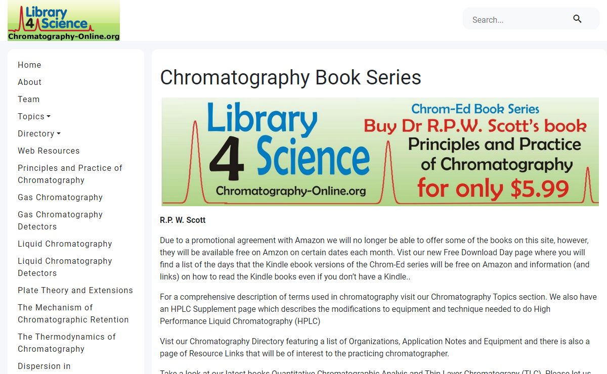 Chromatography Books Online (free access pdfs)
