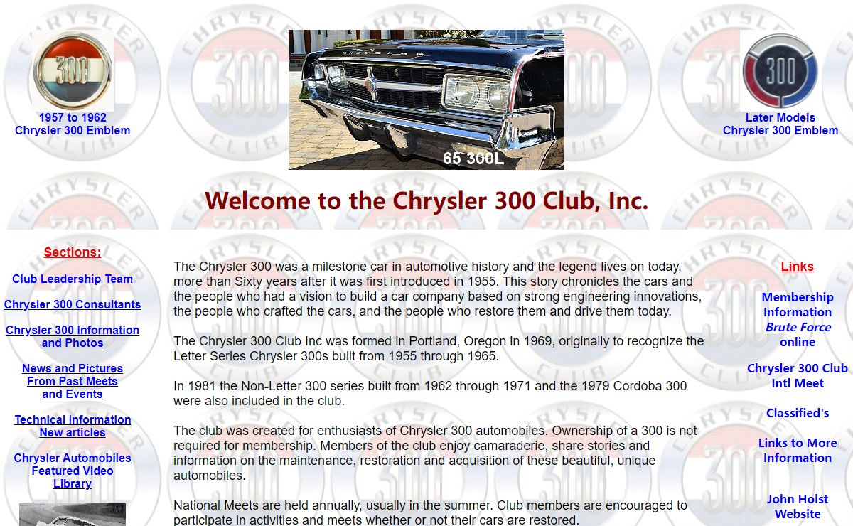 Chrysler 300 Club, Inc. Home Page