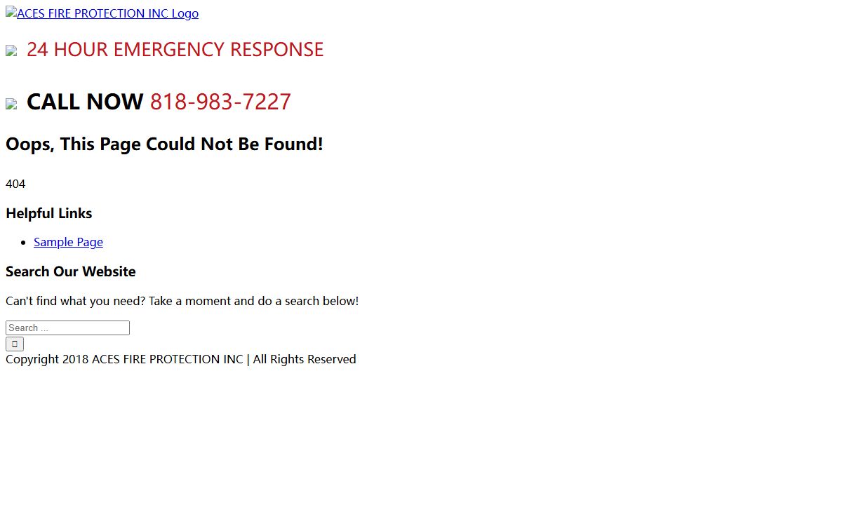 Page not found – ACES FIRE PROTECTION INC