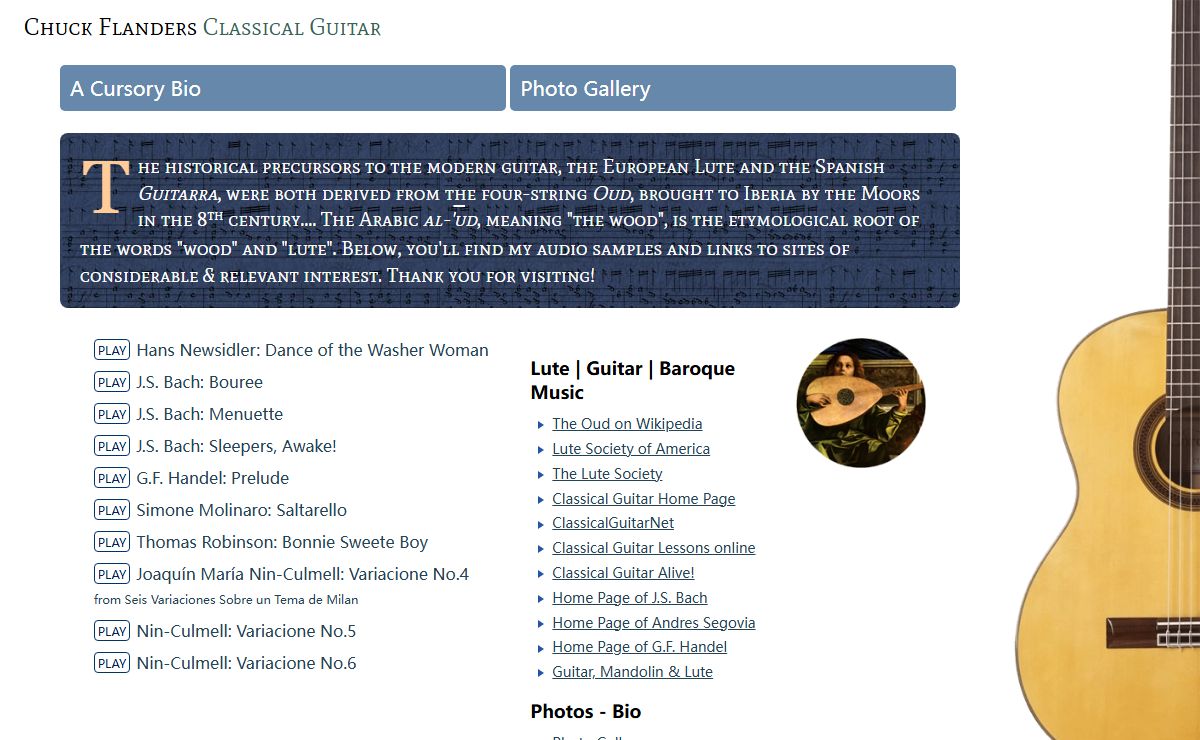 Chuck Flanders Classical Guitar