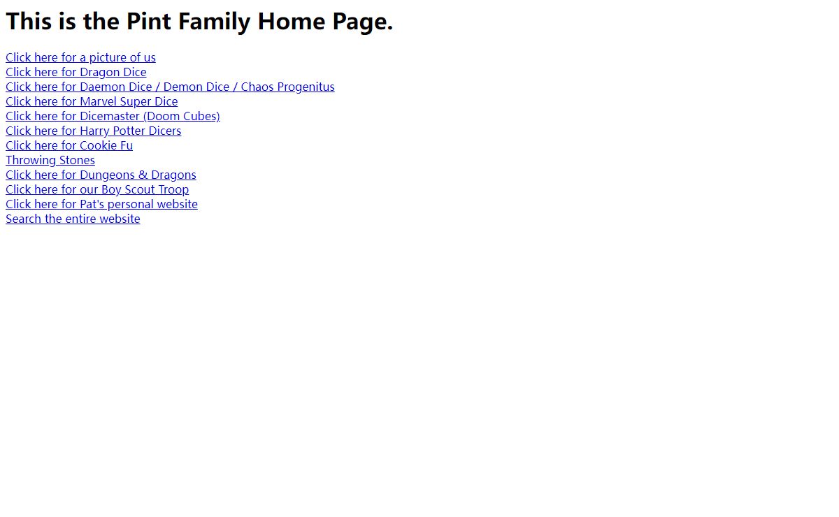 Chuck Pint Family Home Page