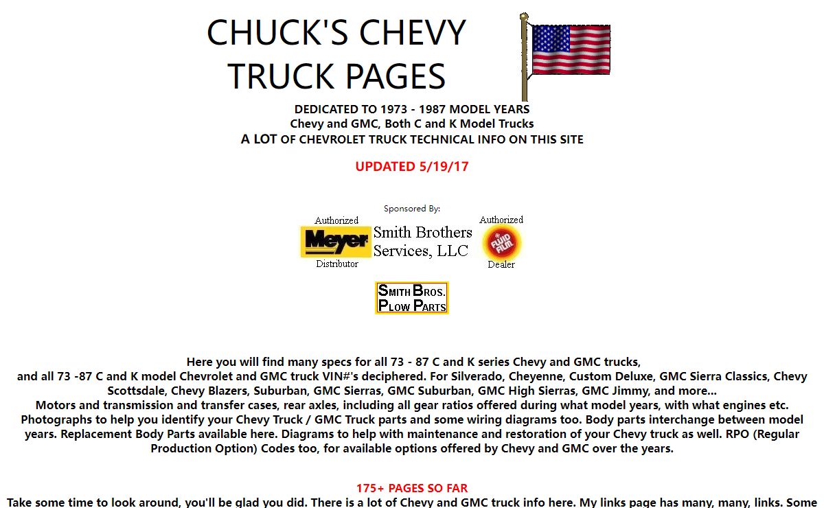 CHUCK'S CHEVY TRUCK PAGES.COM - HOME PAGE - 1973 - 1987 Chevy Silverado, Chevy Blazer, Chevy Scottsdale, Chevy Cheyenne, Chevy Custom Deluxe, 73 - 87 Chevy Trucks. The BEST source for info on the web!