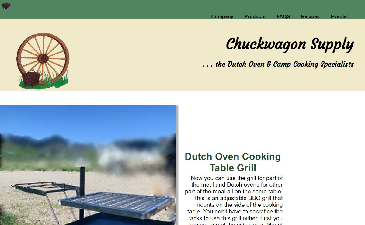 Chuckwagon Supply - Everything for Dutch oven and Camp Cooking