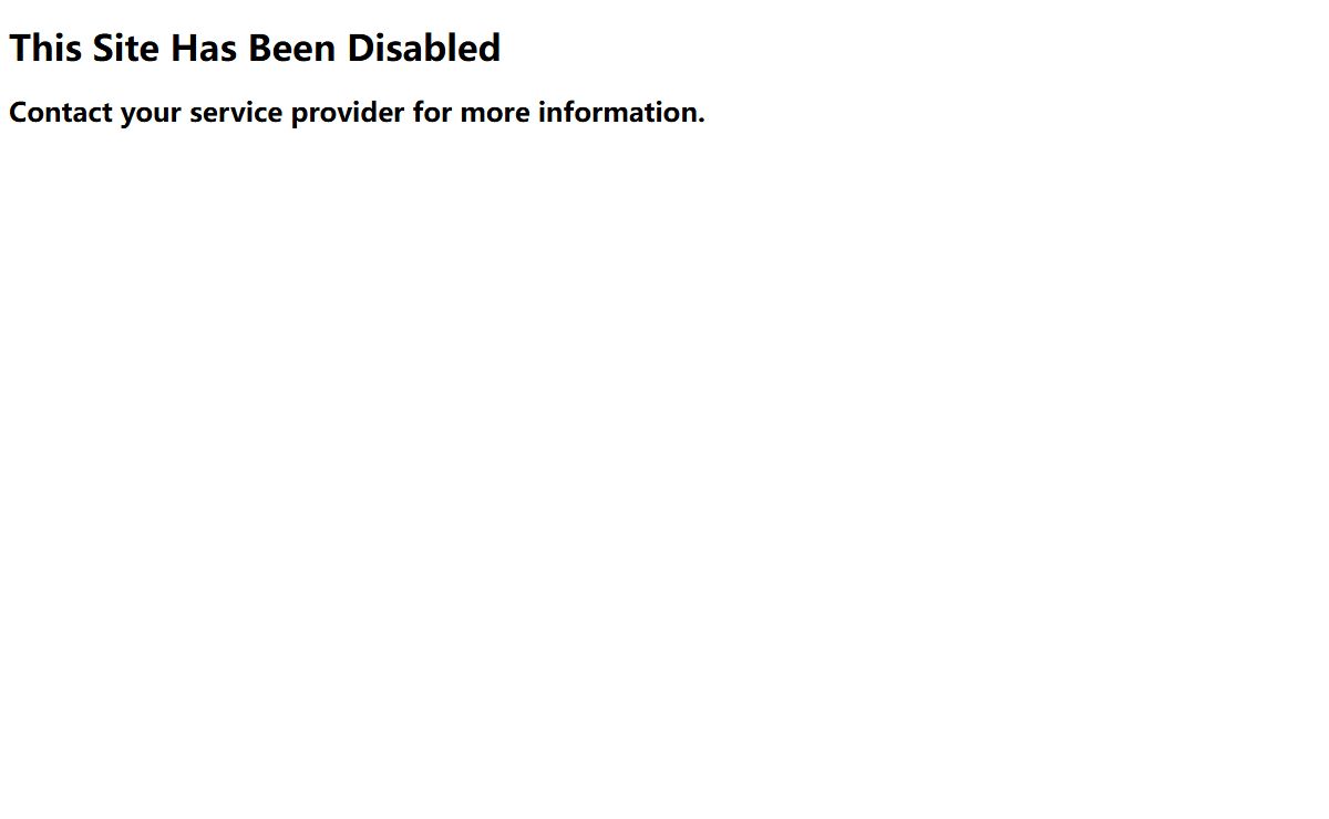 Site Disabled