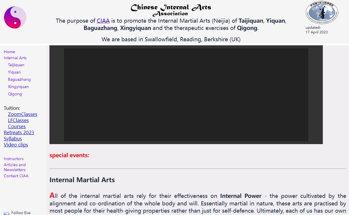 CIAA Internal Martial Arts (Taijiquan, Baguazhang, Xingyiquan, Yiquan) In swallowfield, Reading, Berkshire
