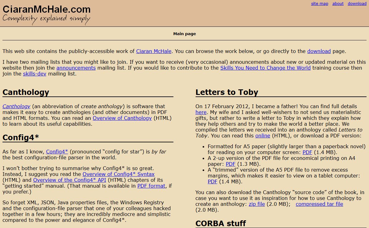 CiaranMcHale.com: Main page