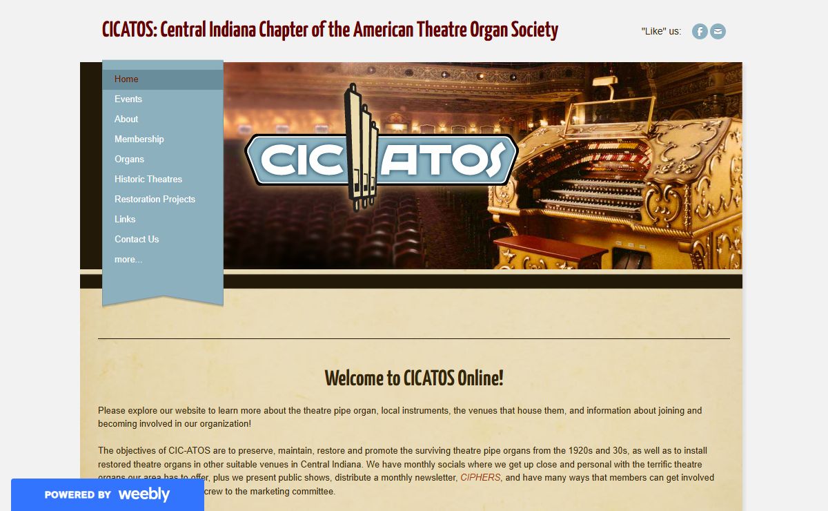 CICATOS: Central Indiana Chapter of the American Theatre Organ Society - Home