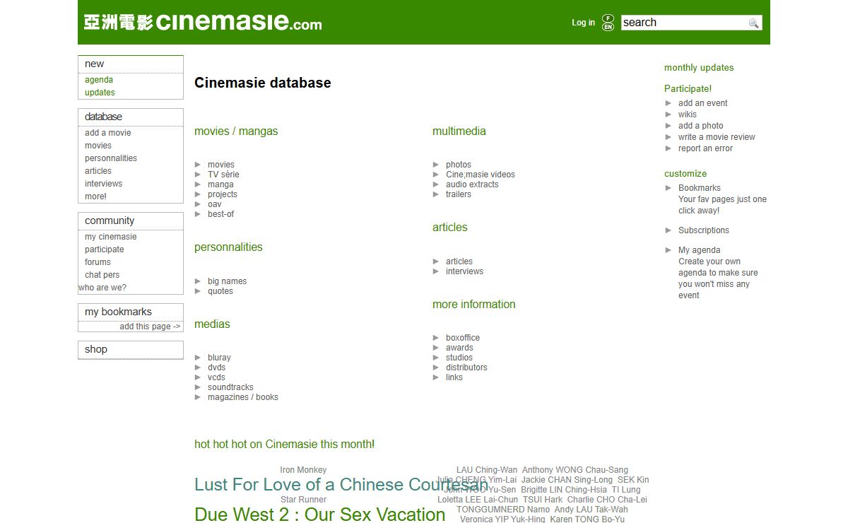 Cinemasie: the database