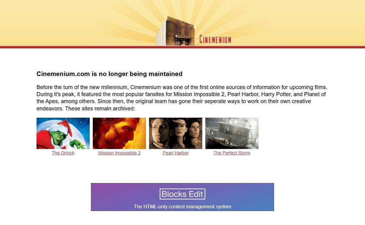 Cinemenium - Exploring tomorrow's movies today!