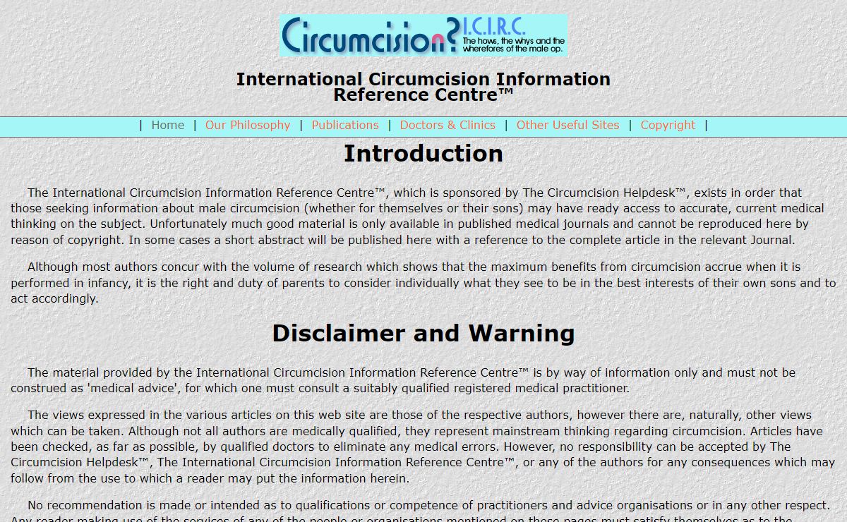 ICIRC Home – Introduction and Disclamer