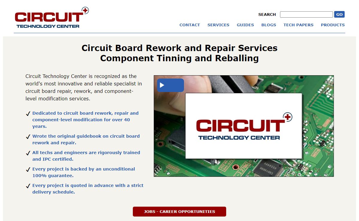 Circuit board rework, repair, component tinning, and reballing.