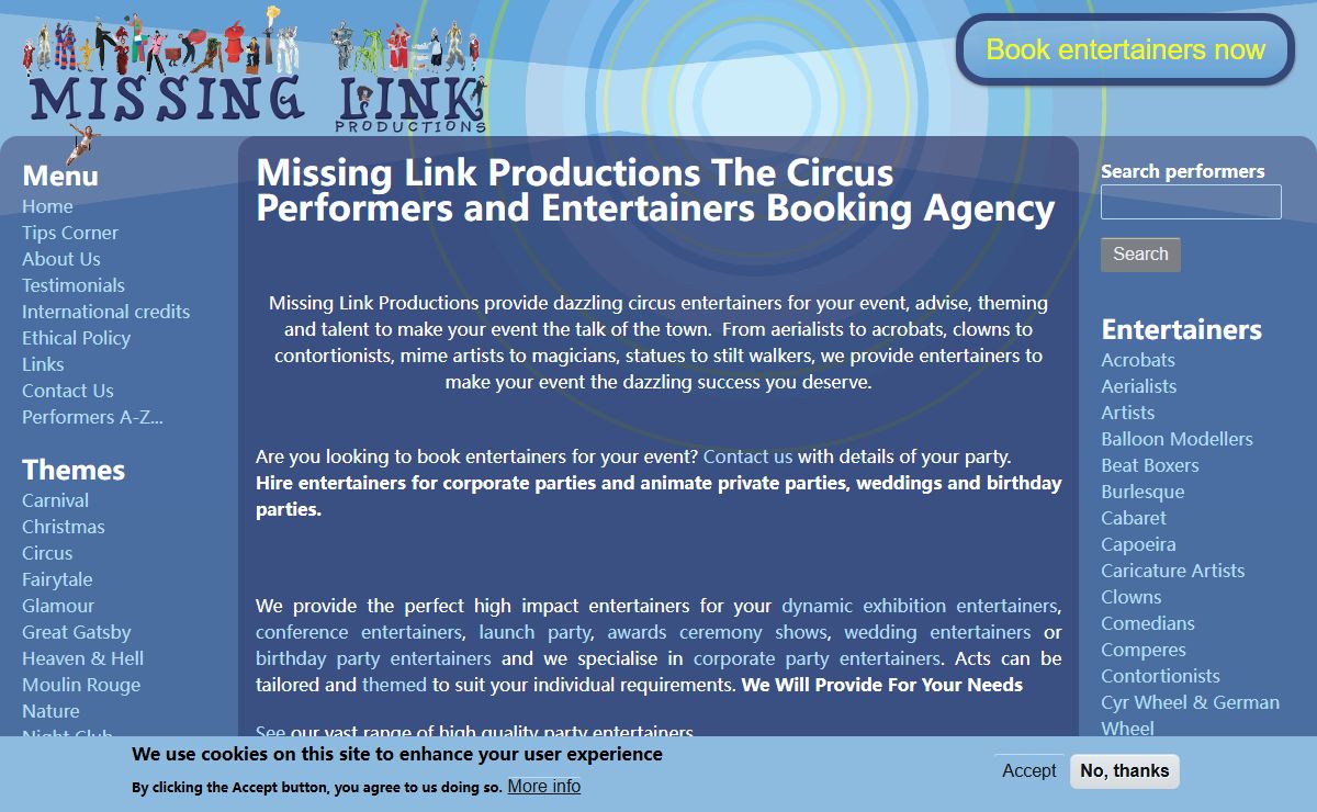 Missing Link Productions | Circus Performers for Parties and Cabarets