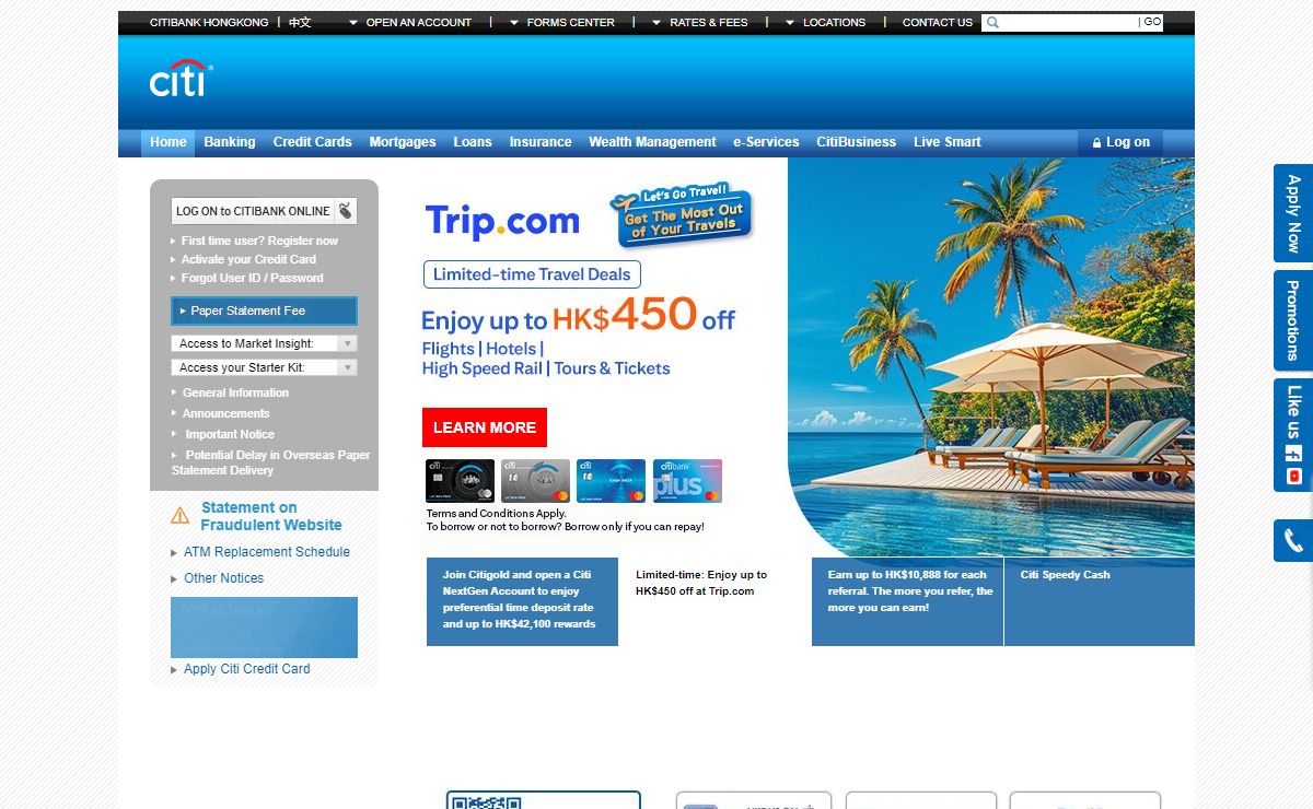 Online Personal Banking | Home Loans | Credit Card - Citibank Hong Kong
