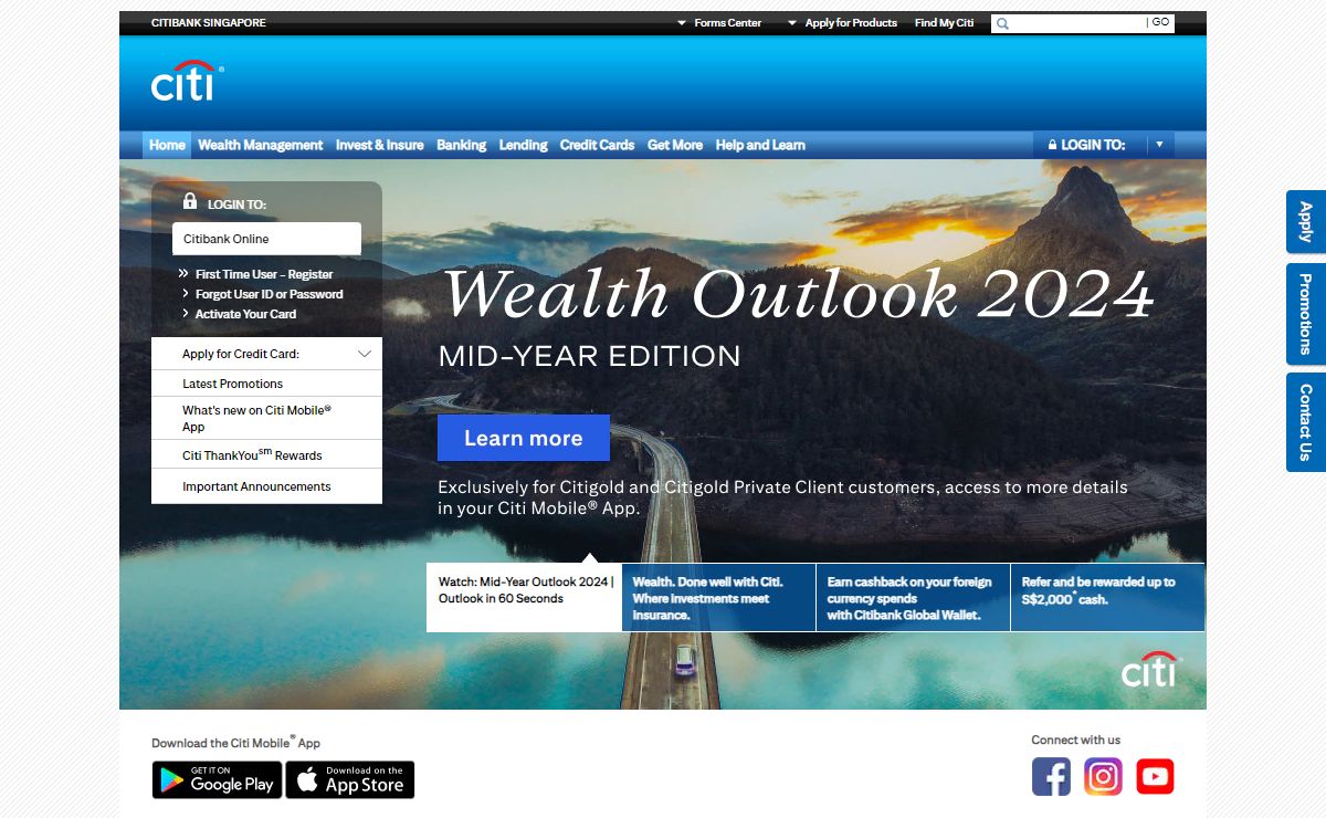 Credit Cards | Home Loan | Deposits | Investments - Citibank Singapore