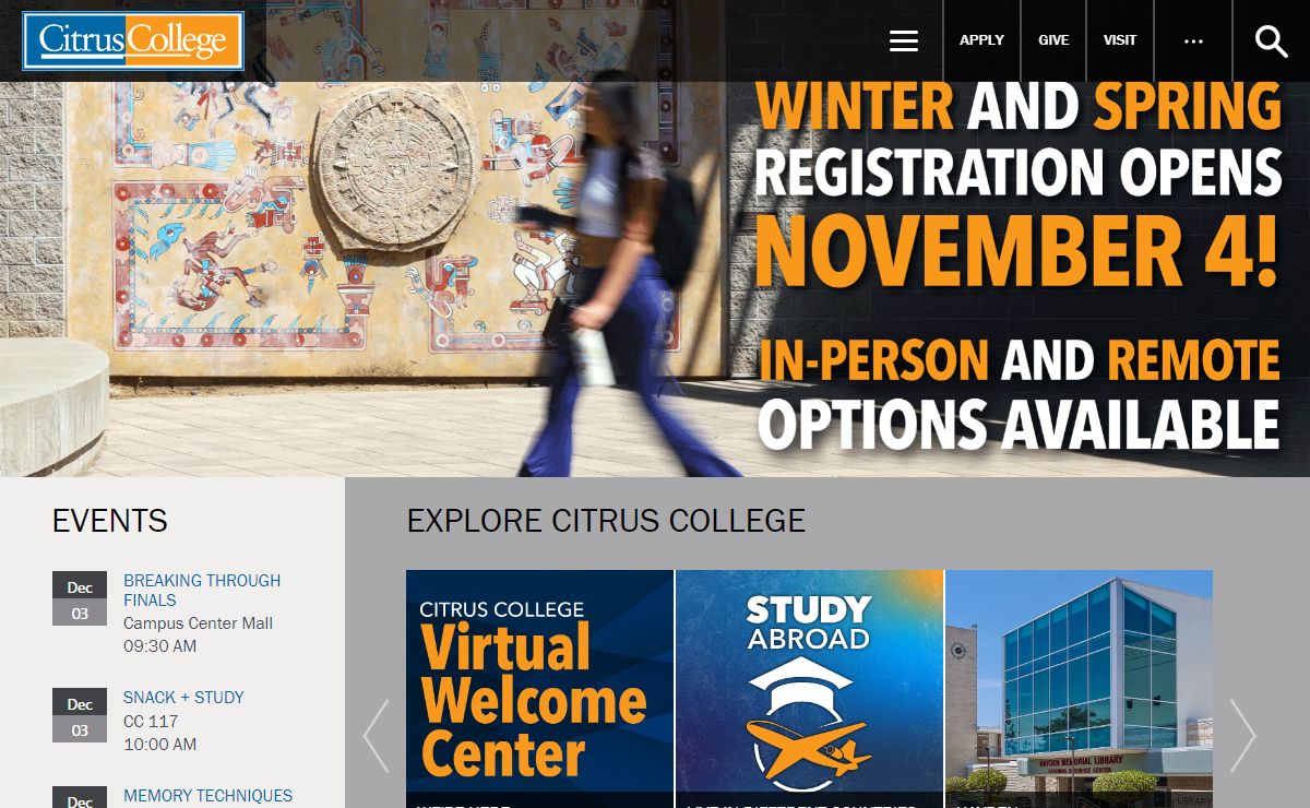 The Official Website of Citrus College, Glendora, California