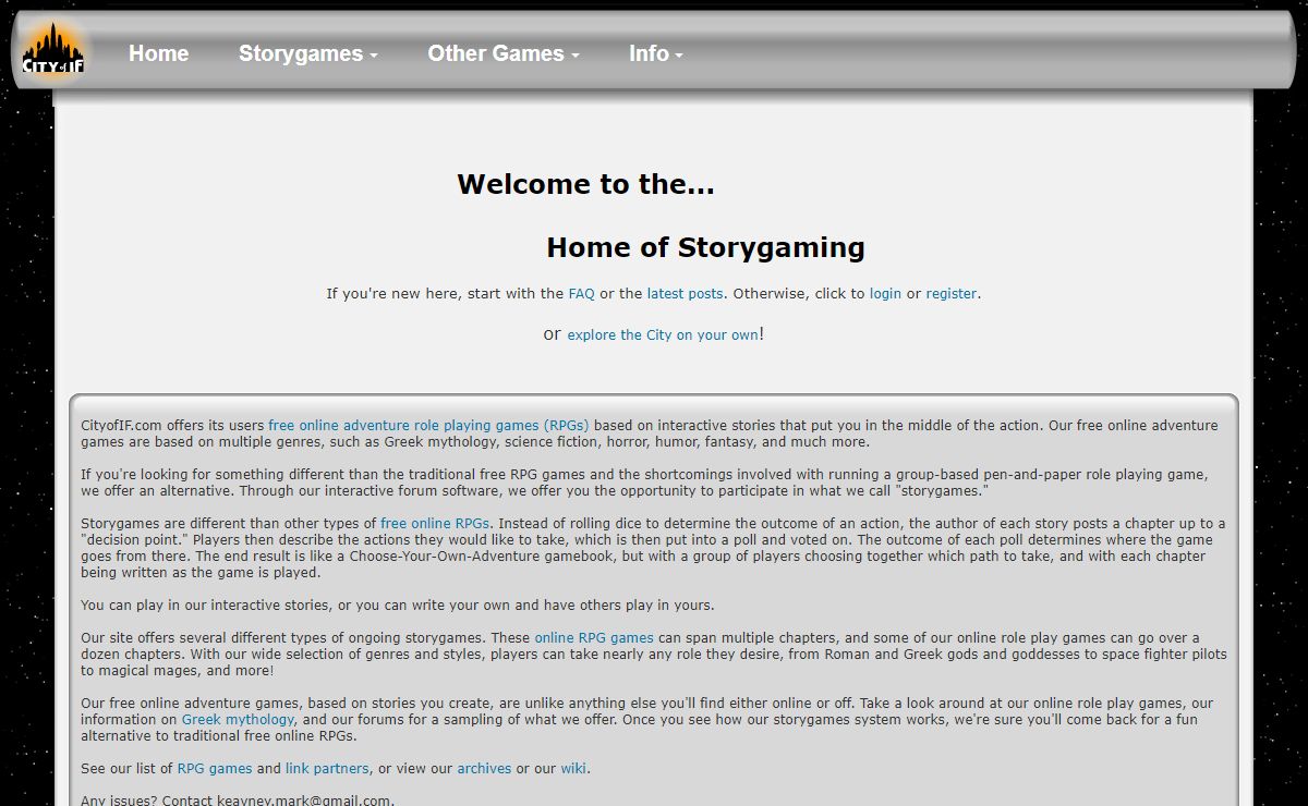 Free Online Adventure RPG games (Role Playing Games) and Interactive Story Telling