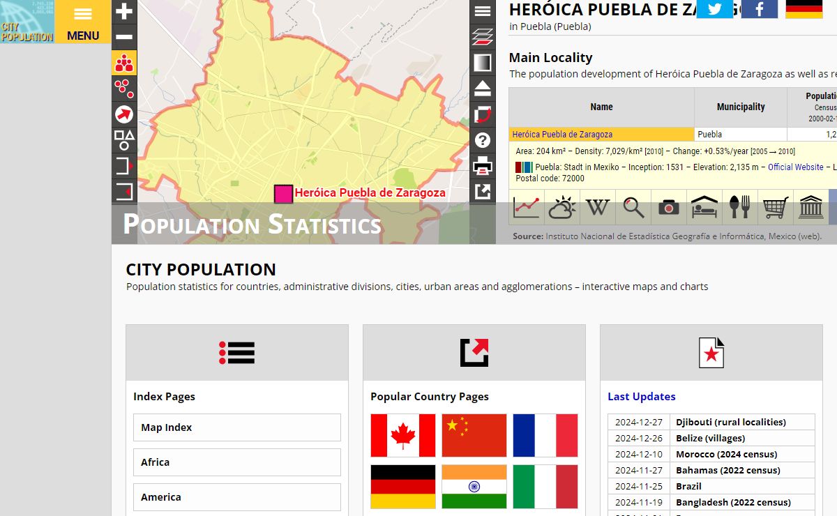 City Population - Population Statistics in Maps and Charts for Cities, Agglomerations and Administrative Divisions of all Countries of the World