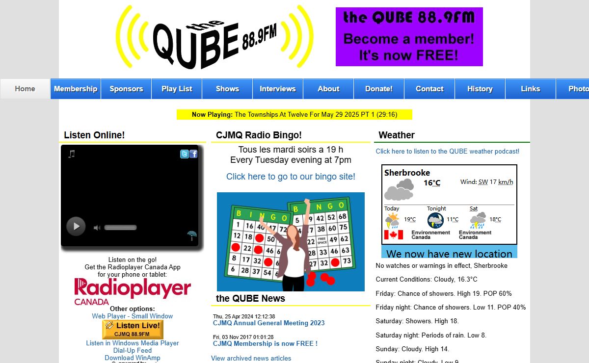 the QUBE 88.9 FM (CJMQ)