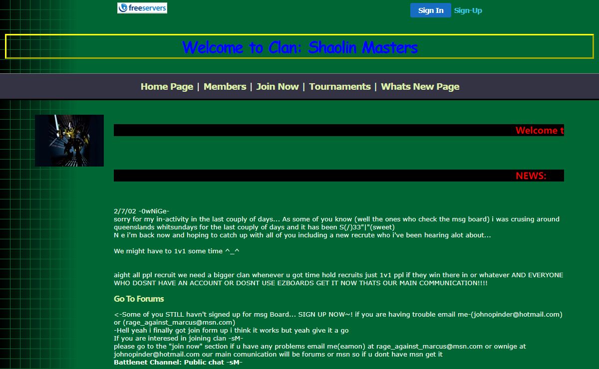Games Web Page