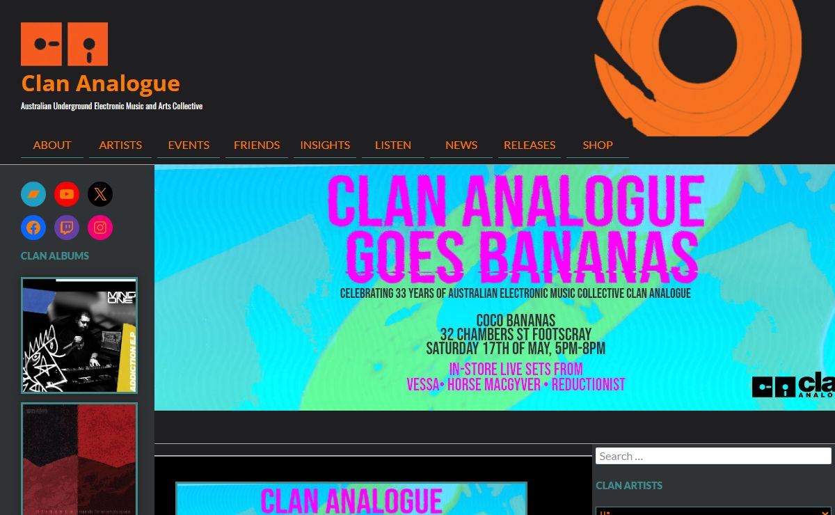 Clan Analogue | Australian Underground Electronic Music and Arts Collective
