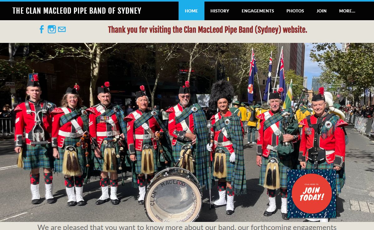 The Clan Macleod Pipe Band of Sydney - Home