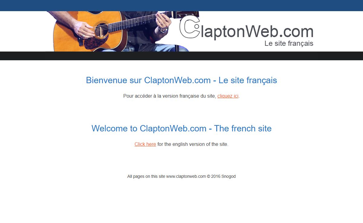 ClaptonWeb.com - Le site français / The french site