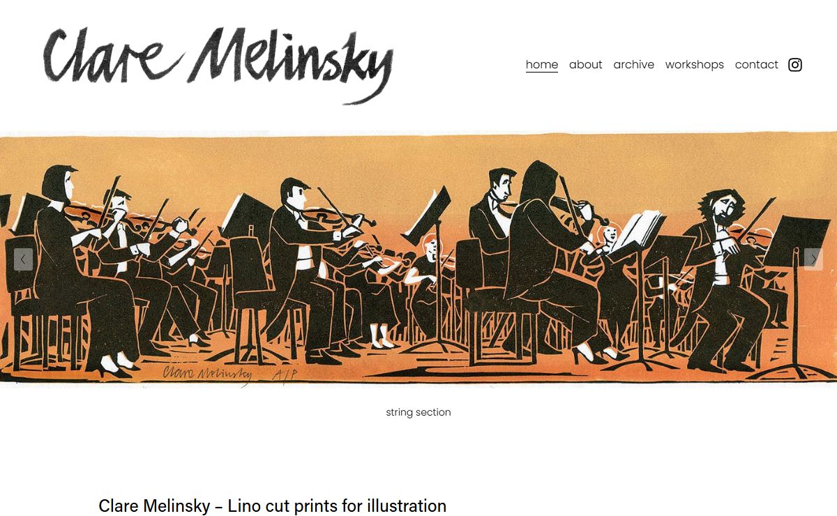 Clare Melinsky: lino cut illustrator