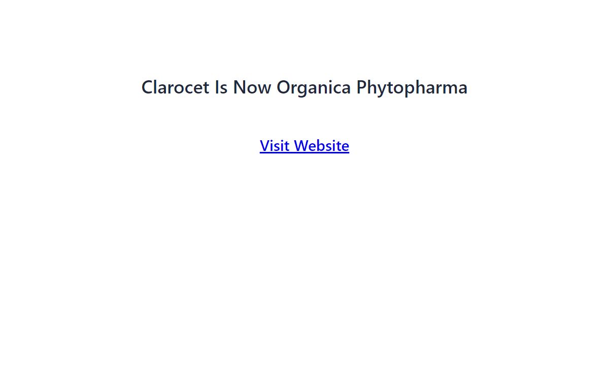 Home | Clarocet Is Now Organica PhytoPharma