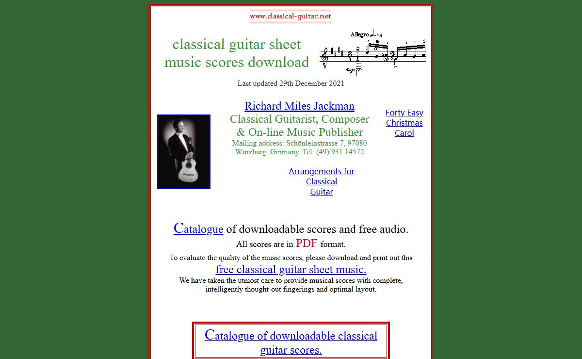 Classical guitar sheet music - downloadable scores